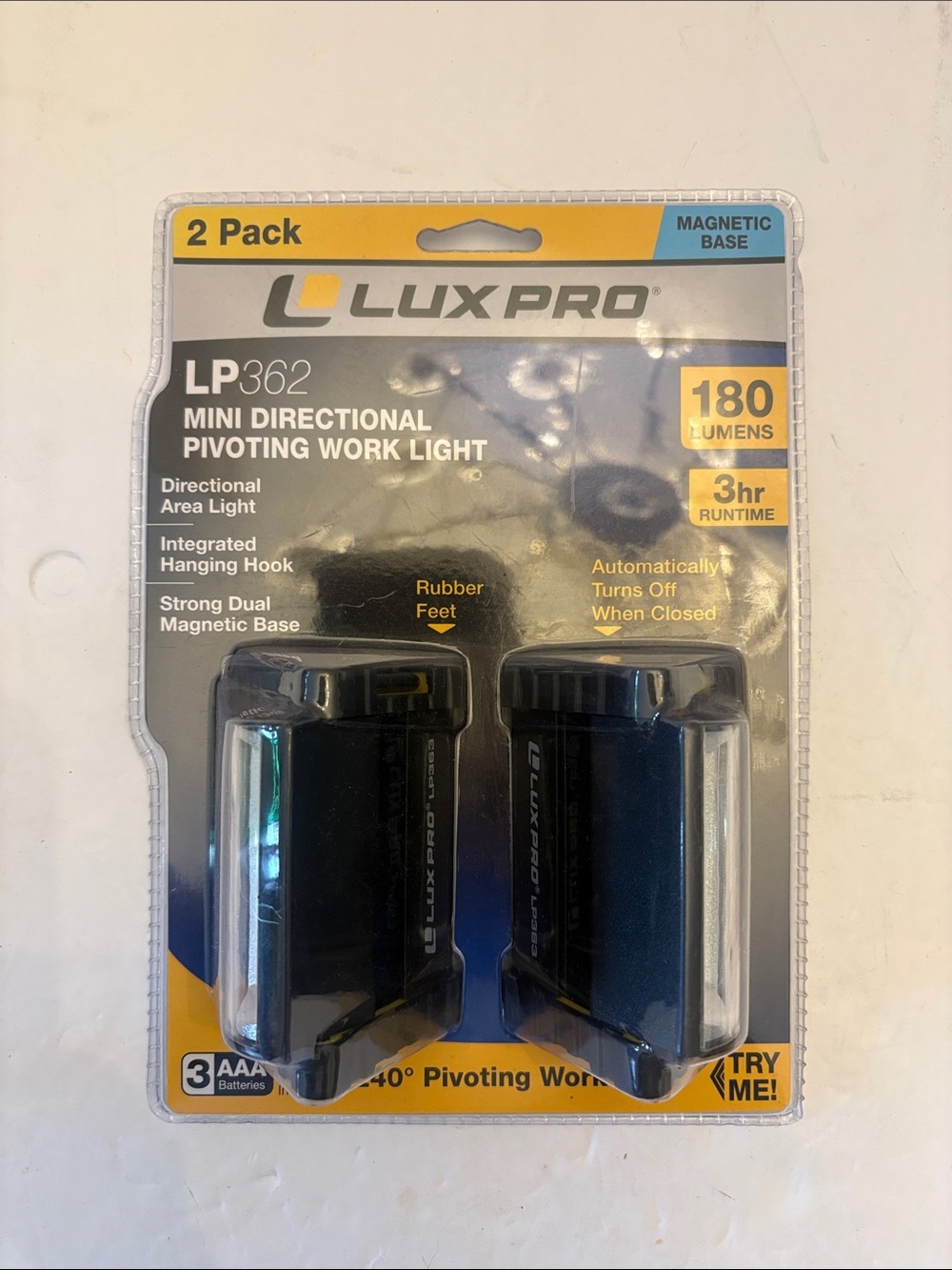 LP362 Black Mini Directional Pivoting Work Lights - 2 Pack